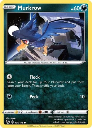 Murkrow 106/195  SWSH12 Silver Tempest - Common