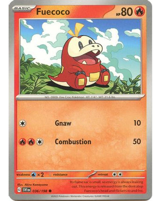 Fuecoco 036/198  - Reverse Holofoil SV01 Scarlet & Violet Base Set - Common