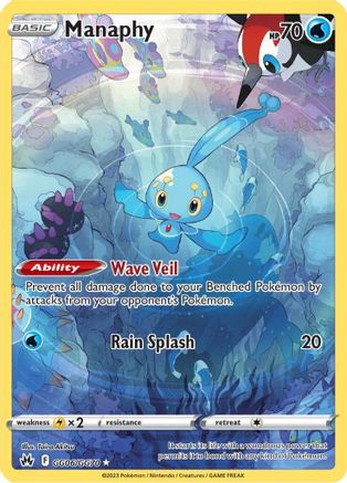 Manaphy GG06/GG70  - Holofoil Crown Zenith Galarian Gallery - Ultra Rare