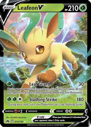 Leafeon V 013/159  - Holofoil Crown Zenith - Ultra Rare