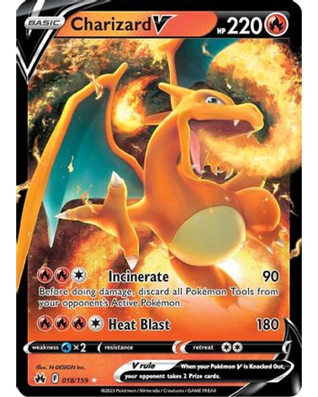 Charizard V 018/159  - Holofoil Crown Zenith - Ultra Rare