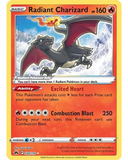 Radiant Charizard 020/159  - Holofoil Crown Zenith - Radiant Rare