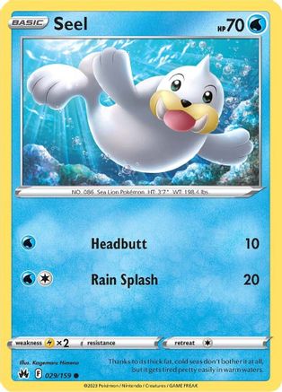 Seel 029/159  - Reverse Holofoil Crown Zenith - Common