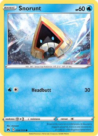 Snorunt 034/159  Crown Zenith - Common