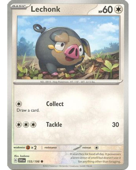 Lechonk 155/198  - Reverse Holofoil SV01 Scarlet & Violet Base Set - Common