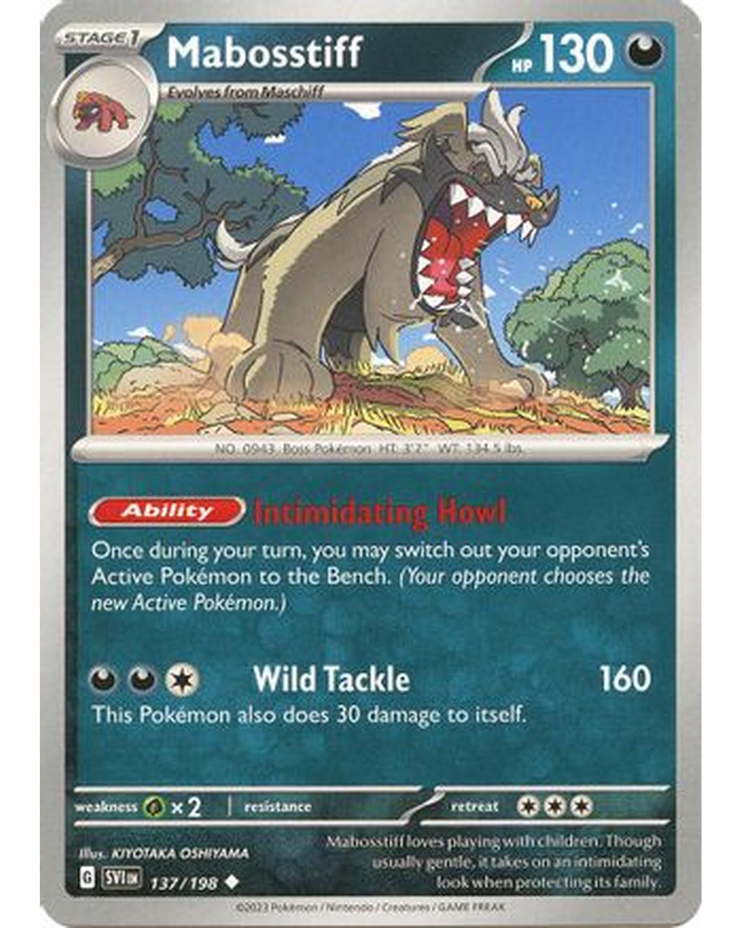 Mabosstiff 137/198  - Reverse Holofoil SV01 Scarlet & Violet Base Set - Uncommon