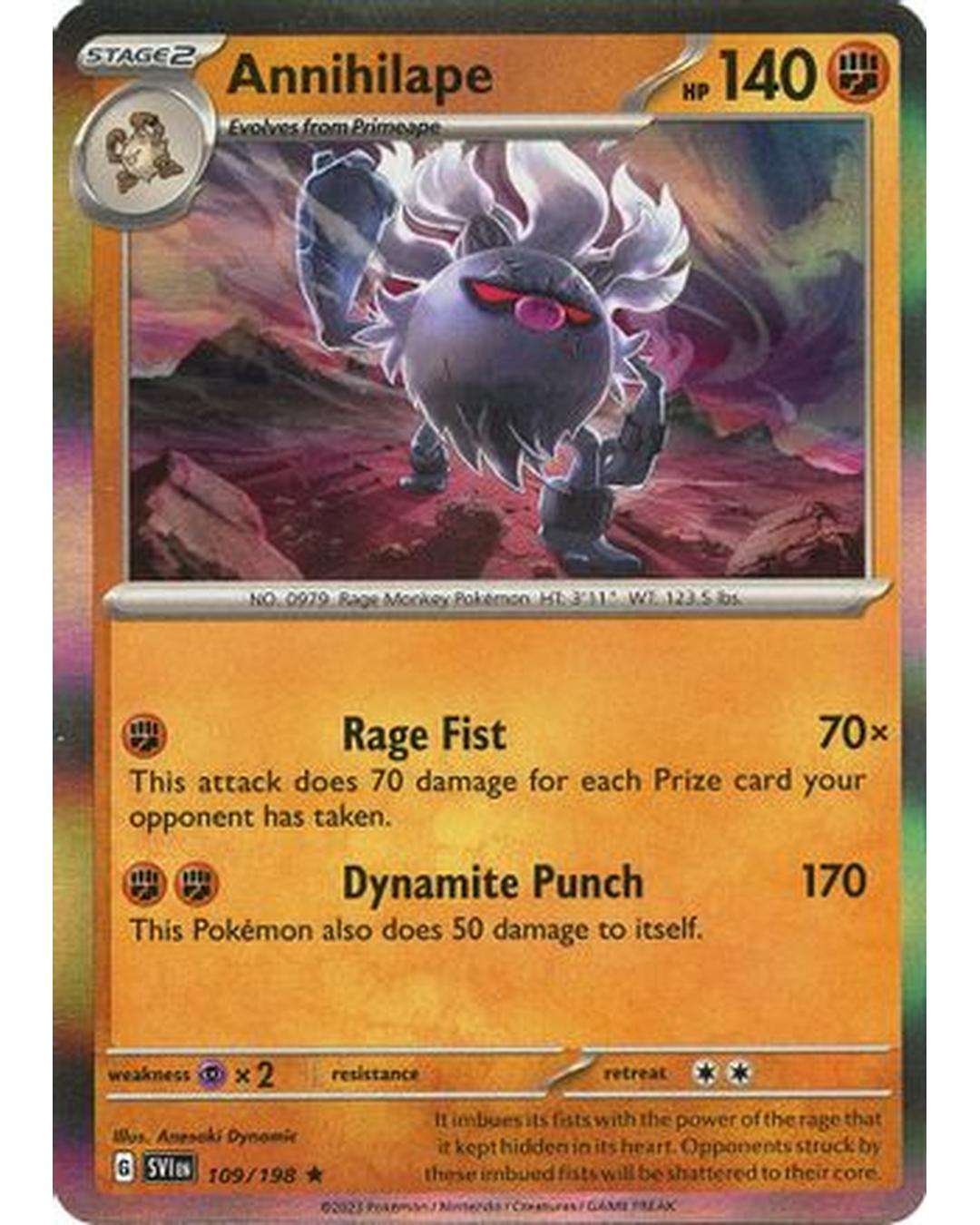 Annihilape 109/198  - Holofoil SV01 Scarlet & Violet Base Set - Rare