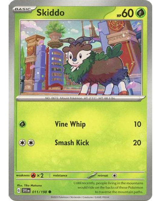 Skiddo 011/198  - Reverse Holofoil SV01 Scarlet & Violet Base Set - Common