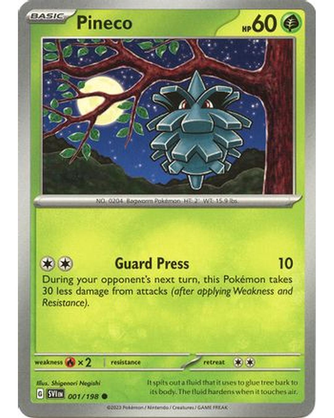 Pineco 001/198  - Reverse Holofoil SV01 Scarlet & Violet Base Set - Common