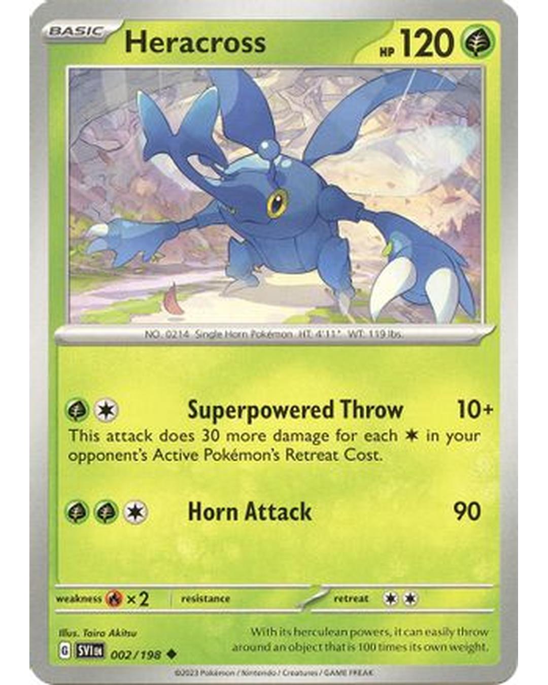 Heracross 002/198  - Reverse Holofoil SV01 Scarlet & Violet Base Set - Uncommon