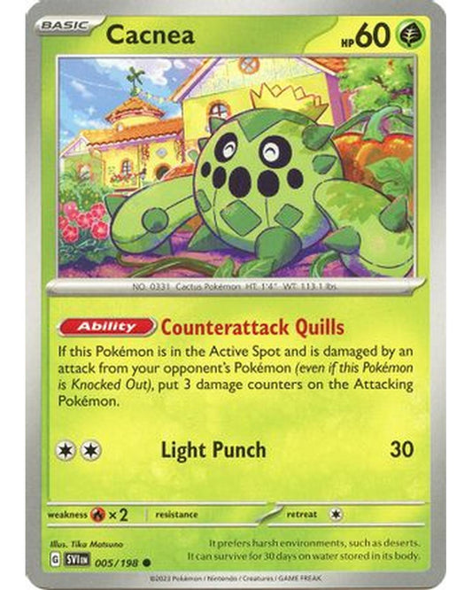 Cacnea 005/198  - Reverse Holofoil SV01 Scarlet & Violet Base Set - Common