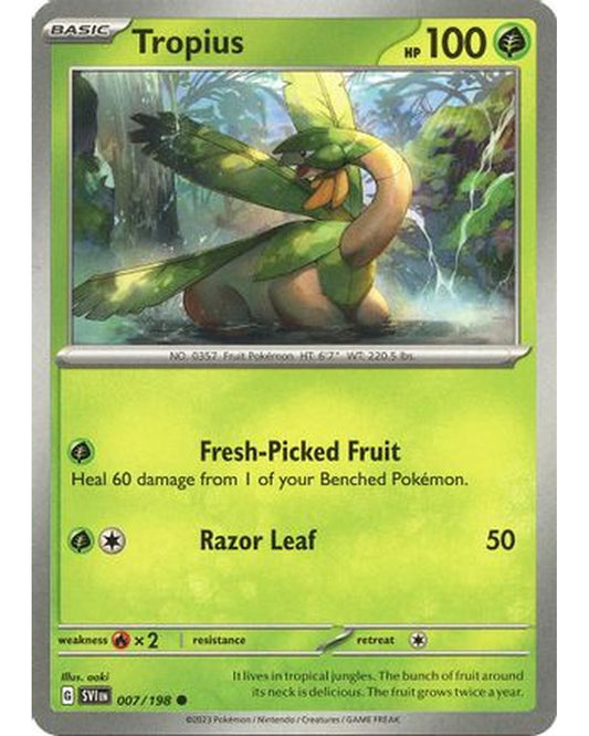 Tropius 007/198  - Reverse Holofoil SV01 Scarlet & Violet Base Set - Common