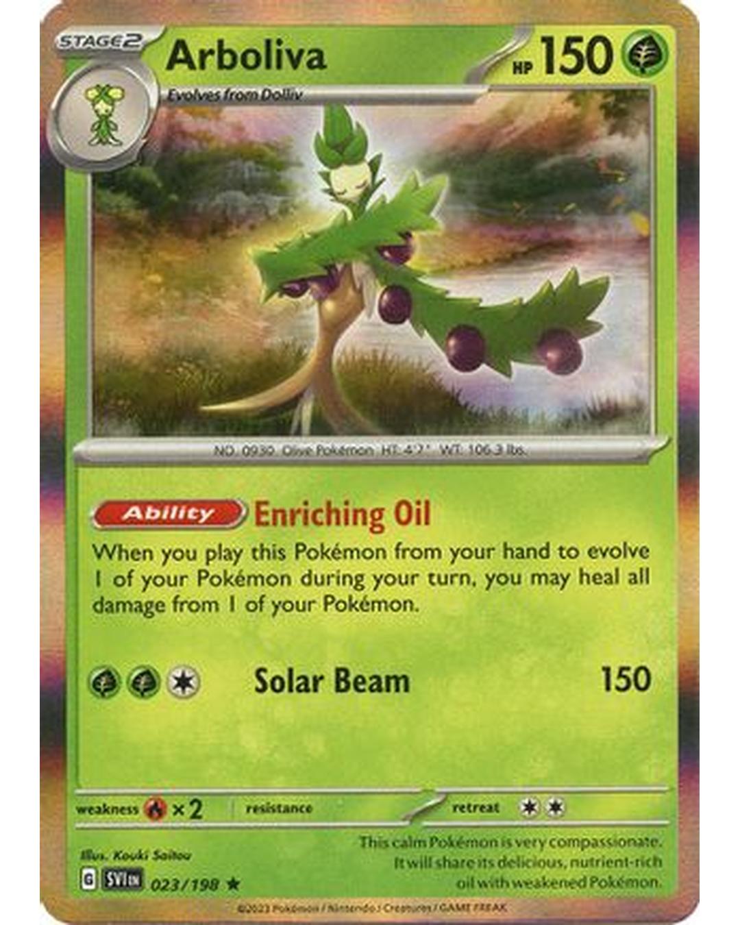 Arboliva 023/198  - Reverse Holofoil SV01 Scarlet & Violet Base Set - Rare