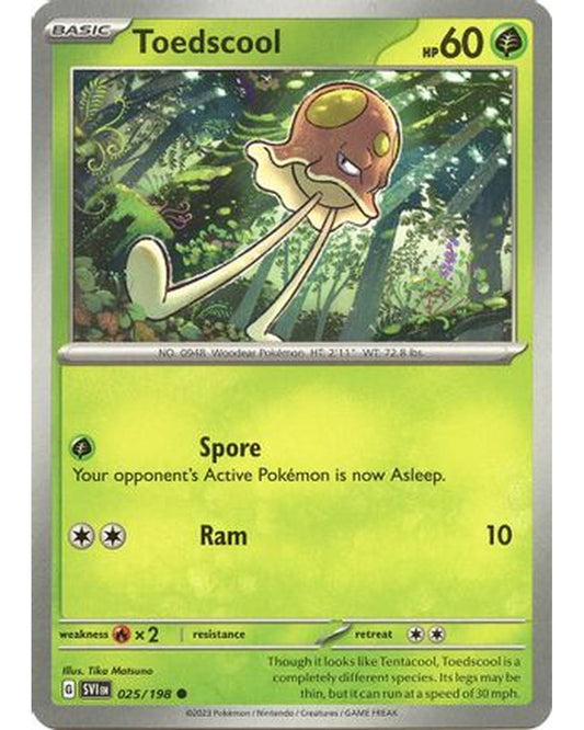 Toedscool 025/198  - Reverse Holofoil SV01 Scarlet & Violet Base Set - Common