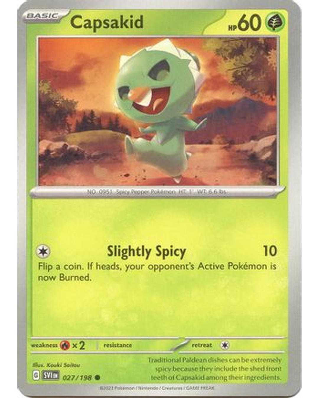 Capsakid 027/198  - Reverse Holofoil SV01 Scarlet & Violet Base Set - Common