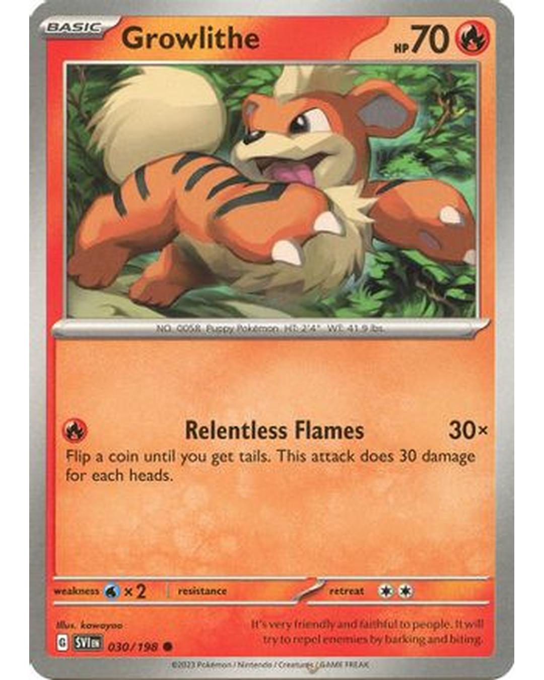 Growlithe 030/198  SV01 Scarlet & Violet Base Set - Common