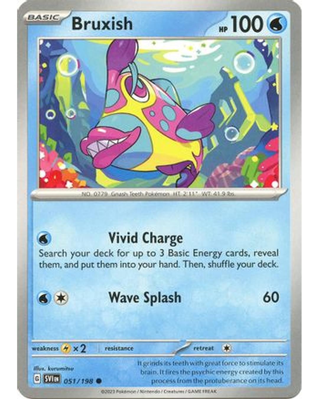 Bruxish 051/198  - Reverse Holofoil SV01 Scarlet & Violet Base Set - Common