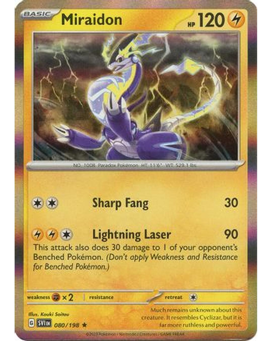 Miraidon 080/198  - Holofoil SV01 Scarlet & Violet Base Set - Rare