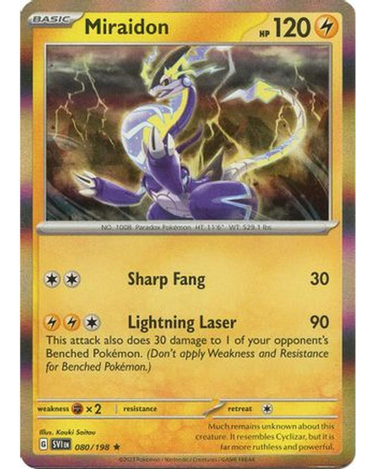 Miraidon 080/198  - Holofoil SV01 Scarlet & Violet Base Set - Rare