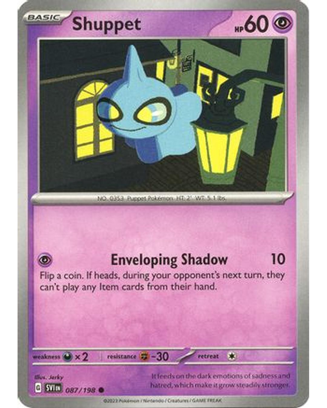 Shuppet 087/198  - Reverse Holofoil SV01 Scarlet & Violet Base Set - Common