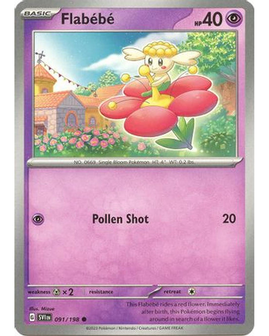 Flabebe 091/198  - Reverse Holofoil SV01 Scarlet & Violet Base Set - Common