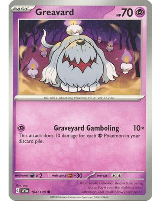 Greavard 104/198  - Reverse Holofoil SV01 Scarlet & Violet Base Set - Common