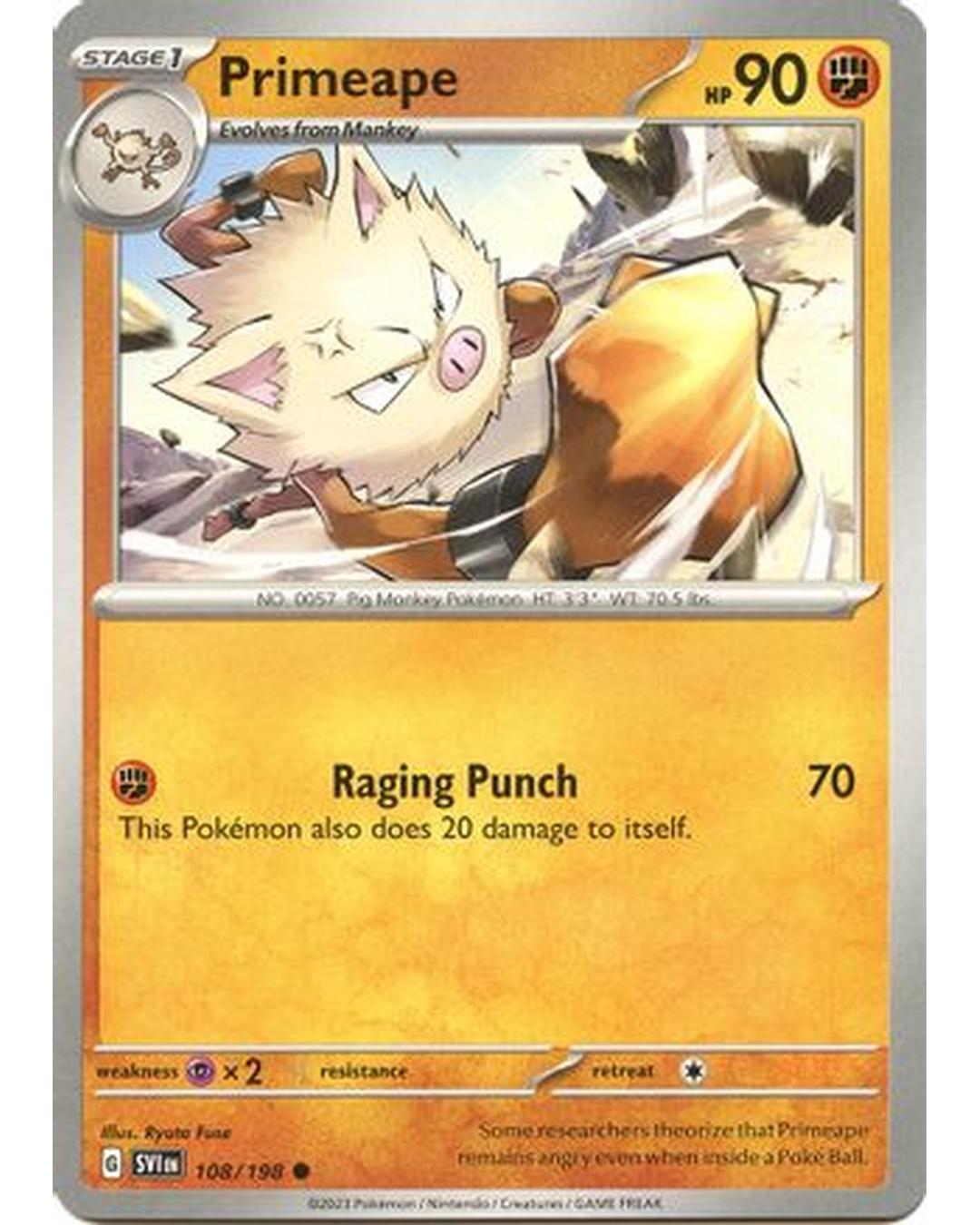 Primeape 108/198  SV01 Scarlet & Violet Base Set - Common