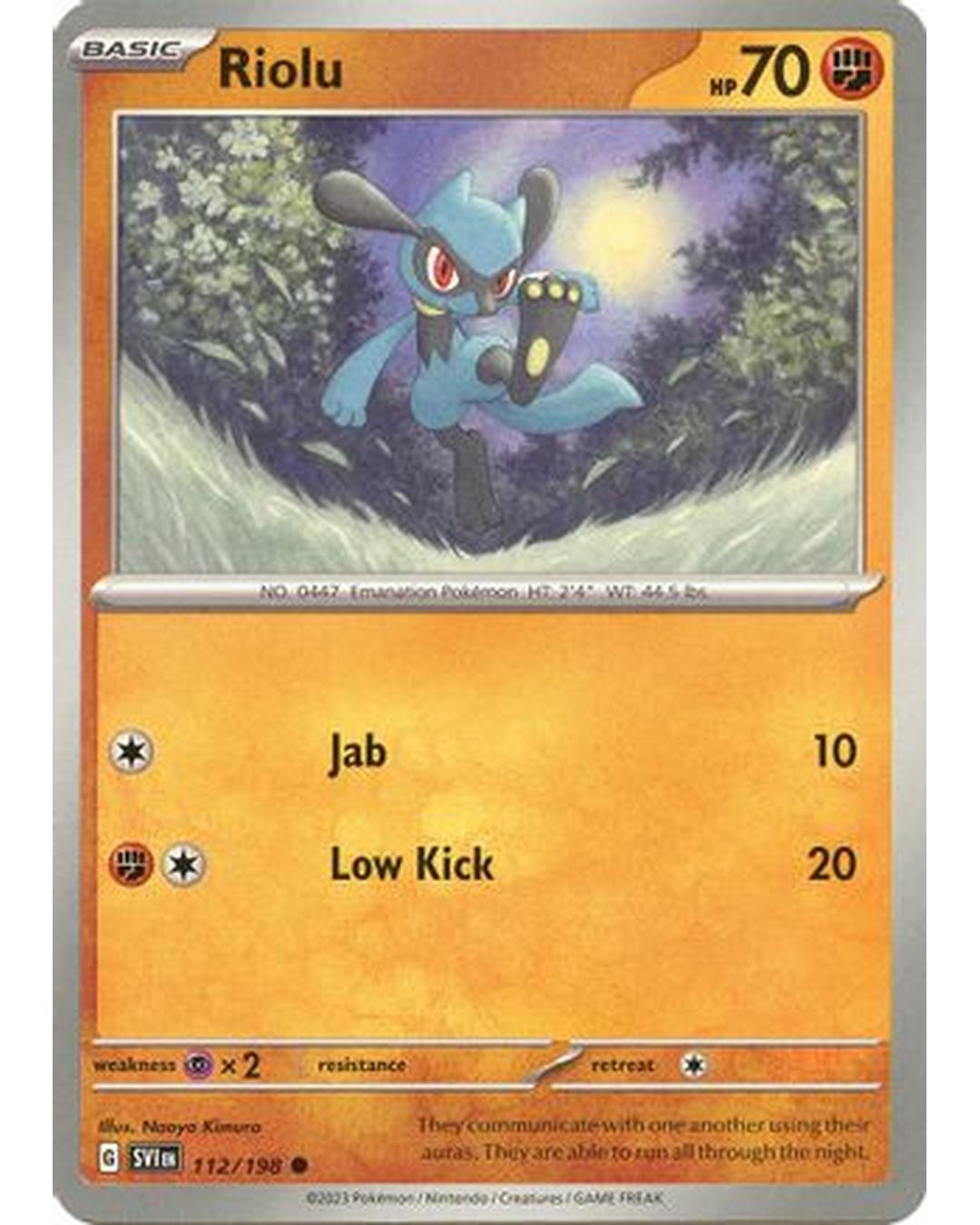 Riolu 112/198  - Reverse Holofoil SV01 Scarlet & Violet Base Set - Common