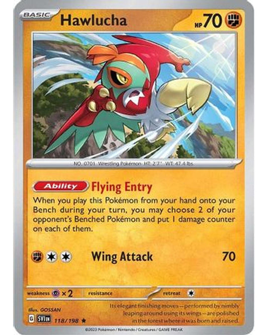 Hawlucha 118/198  - Holofoil SV01 Scarlet & Violet Base Set - Rare