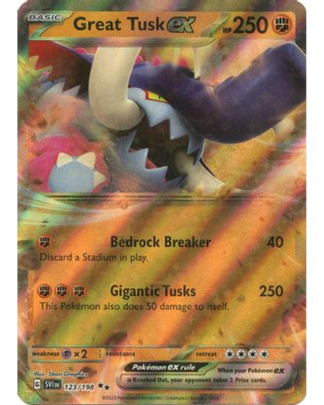 Great Tusk ex 123/198  - Holofoil SV01 Scarlet & Violet Base Set - Double Rare