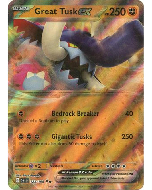 Great Tusk ex 123/198  - Holofoil SV01 Scarlet & Violet Base Set - Double Rare