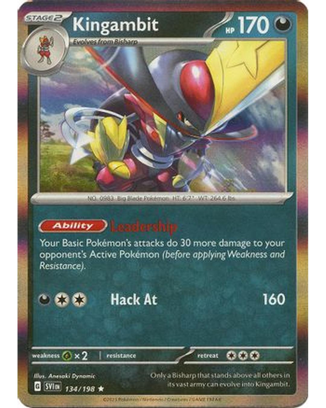 Kingambit 134/198  - Reverse Holofoil SV01 Scarlet & Violet Base Set - Rare