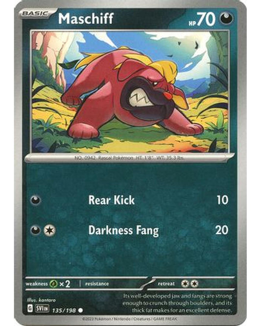 Maschiff 135/198  - Reverse Holofoil SV01 Scarlet & Violet Base Set - Common