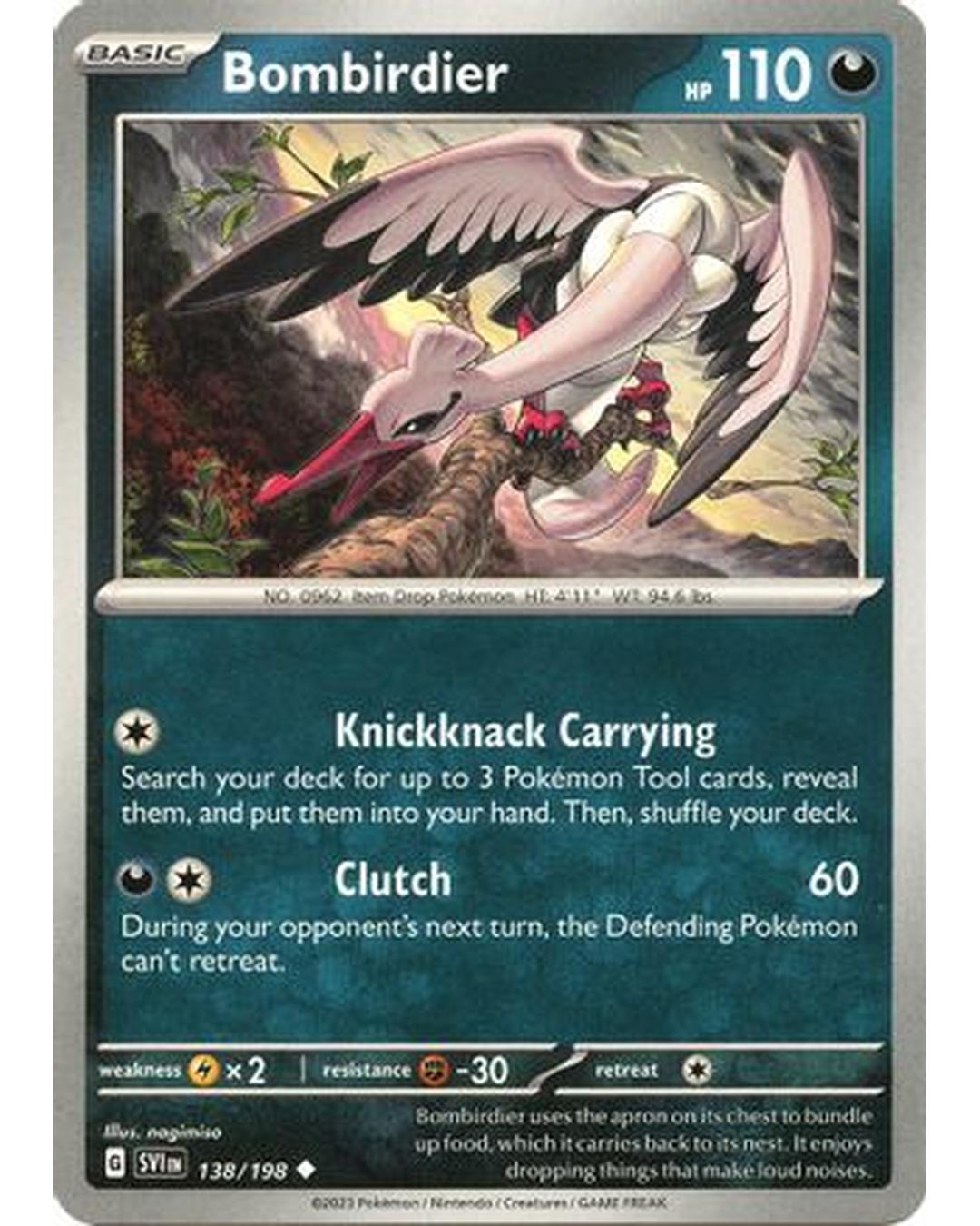 Bombirdier 138/198  - Reverse Holofoil SV01 Scarlet & Violet Base Set - Uncommon