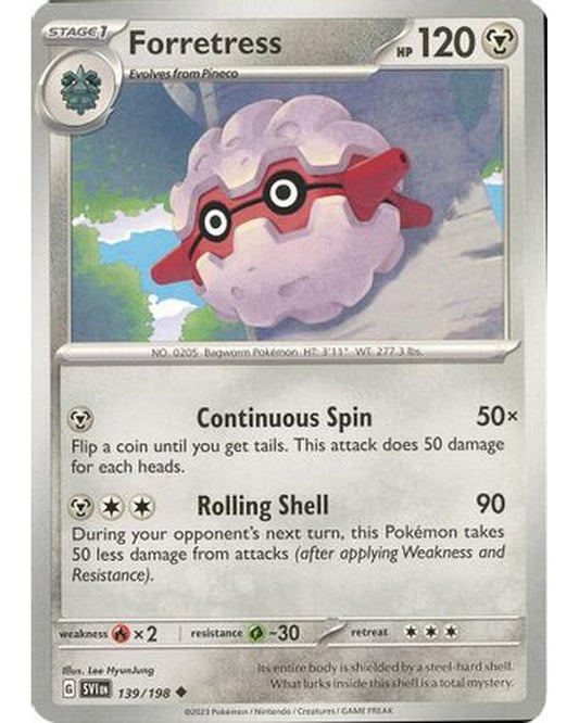 Forretress 139/198  - Reverse Holofoil SV01 Scarlet & Violet Base Set - Uncommon