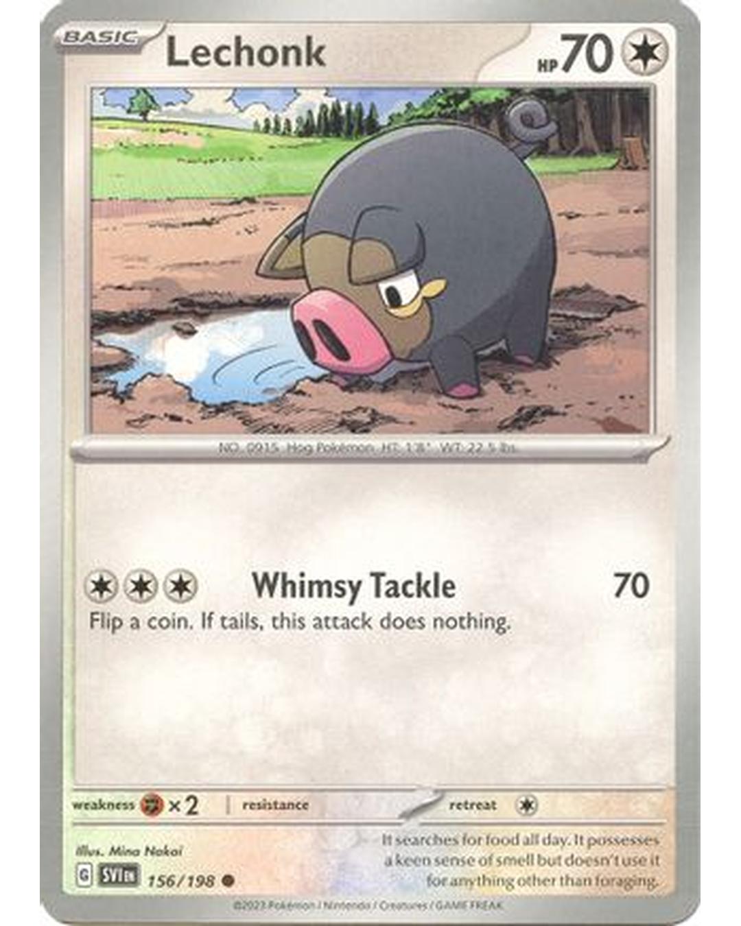 Lechonk 156/198  - Reverse Holofoil SV01 Scarlet & Violet Base Set - Common