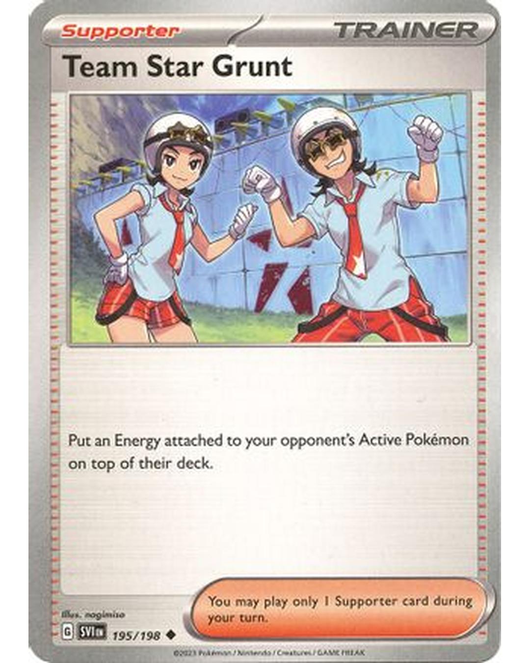 Team Star Grunt 195/198  - Reverse Holofoil SV01 Scarlet & Violet Base Set - Uncommon