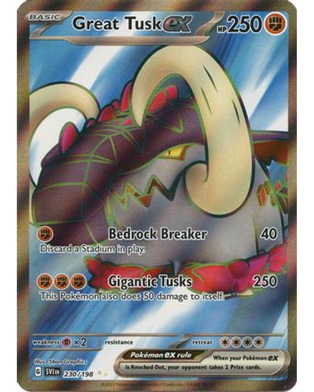 Great Tusk ex 230/198  - Holofoil SV01 Scarlet & Violet Base Set - Ultra Rare