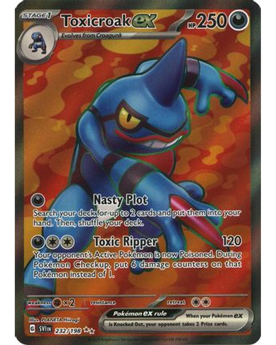 Toxicroak ex 232/198  - Holofoil SV01 Scarlet & Violet Base Set - Ultra Rare
