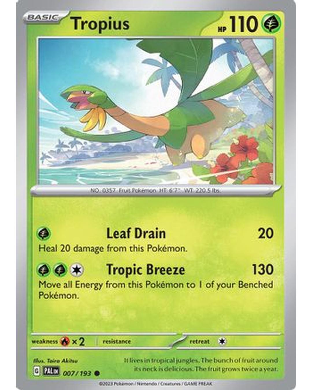 Tropius 007/193  - Reverse Holofoil SV02 Paldea Evolved - Common