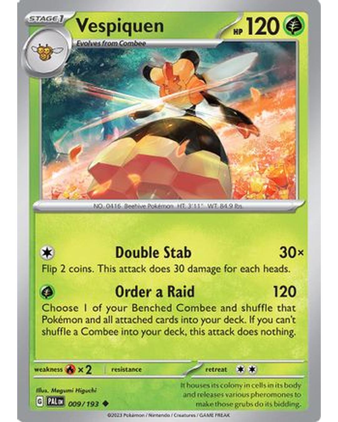 Vespiquen 009/193  - Reverse Holofoil SV02 Paldea Evolved - Uncommon