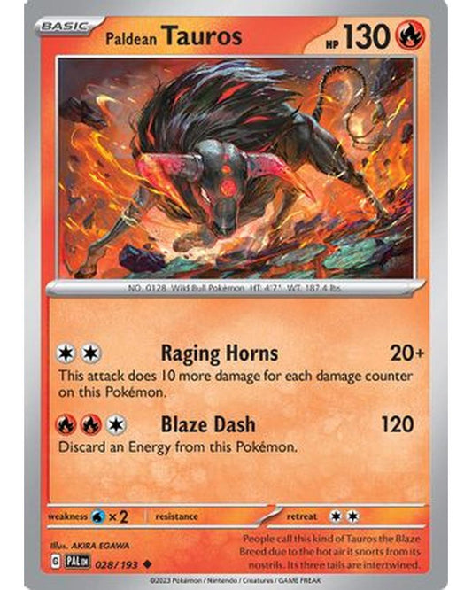 Paldean Tauros 028/193  SV02 Paldea Evolved - Uncommon
