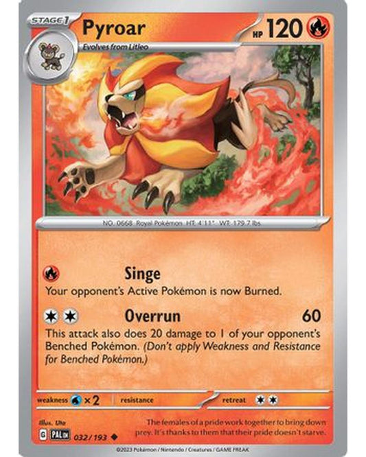 Pyroar 032/193  SV02 Paldea Evolved - Uncommon