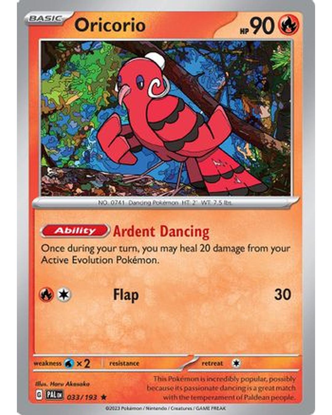 Oricorio 033/193  - Reverse Holofoil SV02 Paldea Evolved - Rare