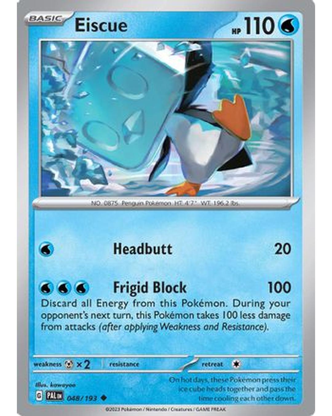 Eiscue 048/193  - Reverse Holofoil SV02 Paldea Evolved - Uncommon