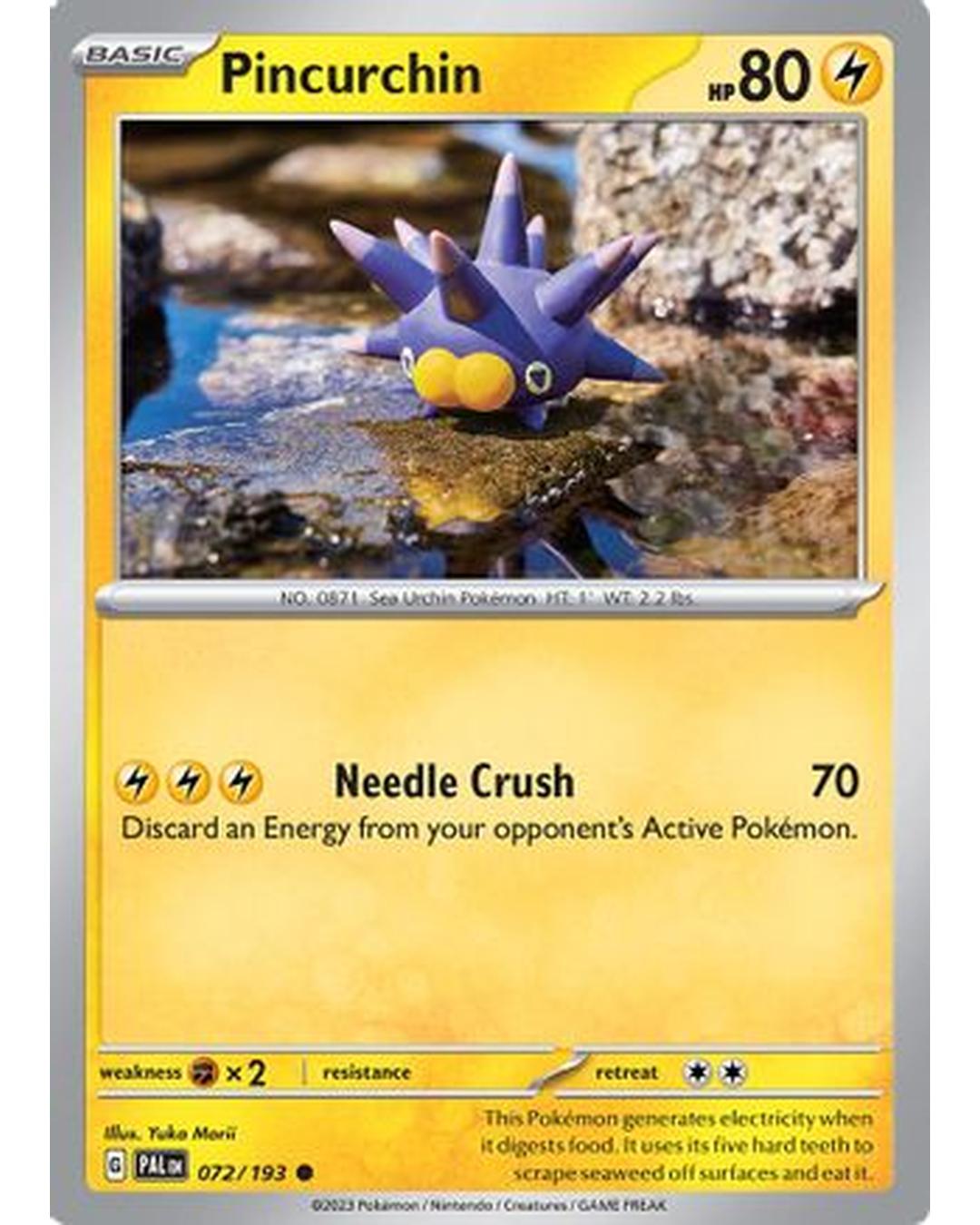 Pincurchin 072/193  - Reverse Holofoil SV02 Paldea Evolved - Common