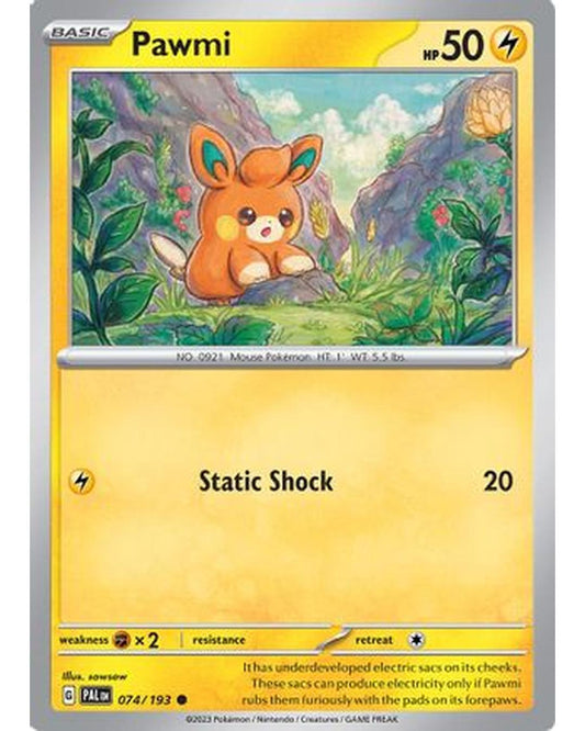 Pawmi 074/193  - Reverse Holofoil SV02 Paldea Evolved - Common
