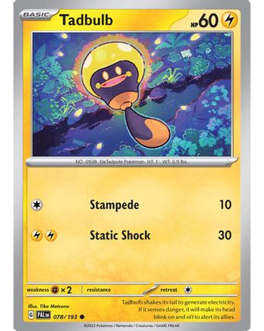 Tadbulb 078/193  - Reverse Holofoil SV02 Paldea Evolved - Common