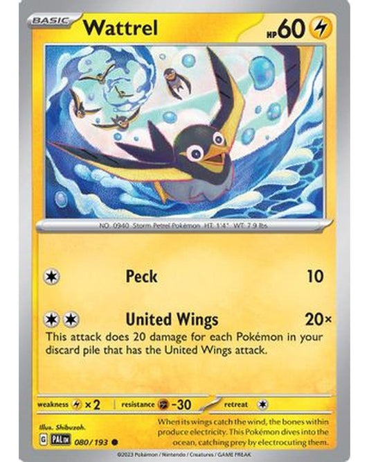 Wattrel 080/193  - Reverse Holofoil SV02 Paldea Evolved - Common