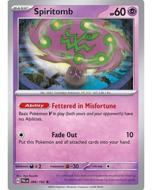 Spiritomb 089/193  - Reverse Holofoil SV02 Paldea Evolved - Rare